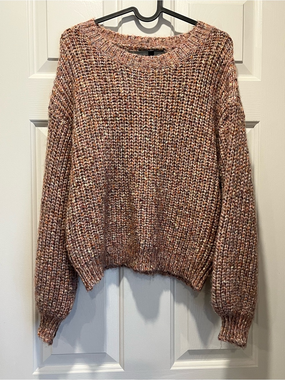 Lulu’s Cuddly Keepsake Mauve Multi Knit Pullover Sweater Size M